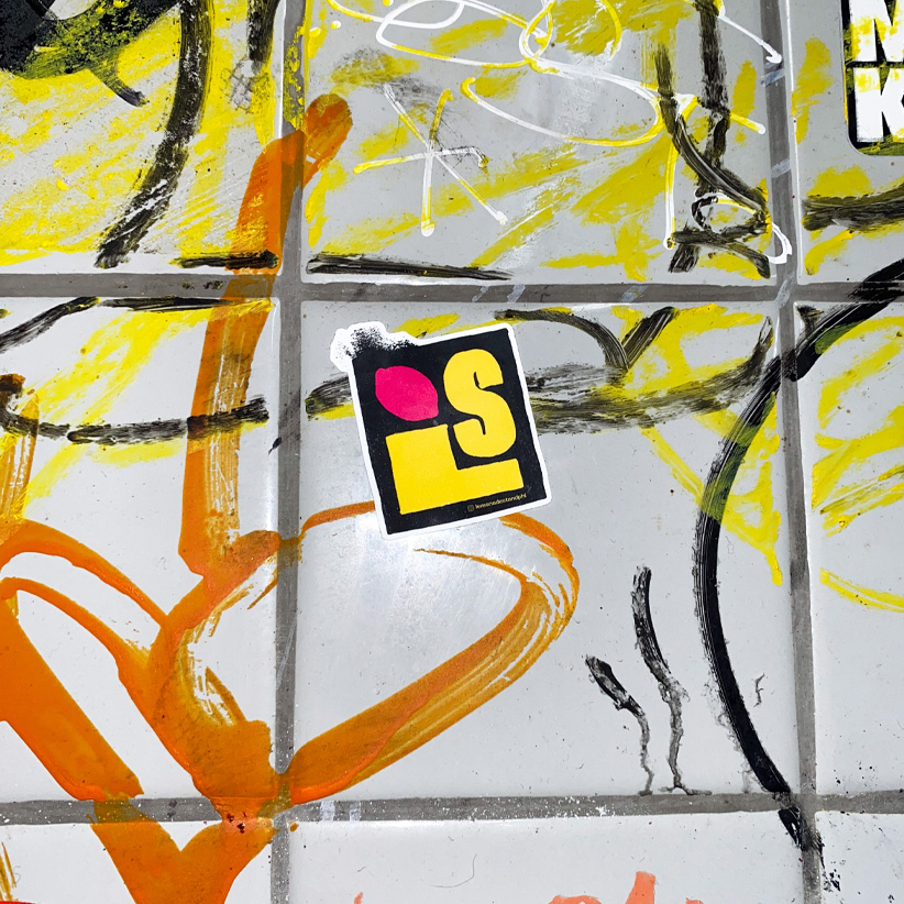 Logo on stickers in stickerwall