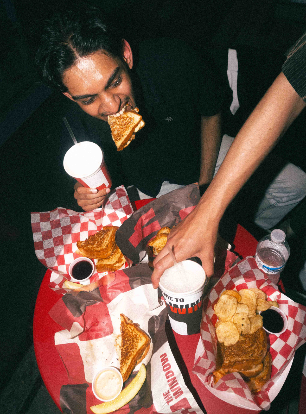 Customers eating at The Window.